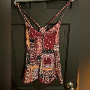 🦅 American Eagle Floral Crop Top Spaghetti Straps,